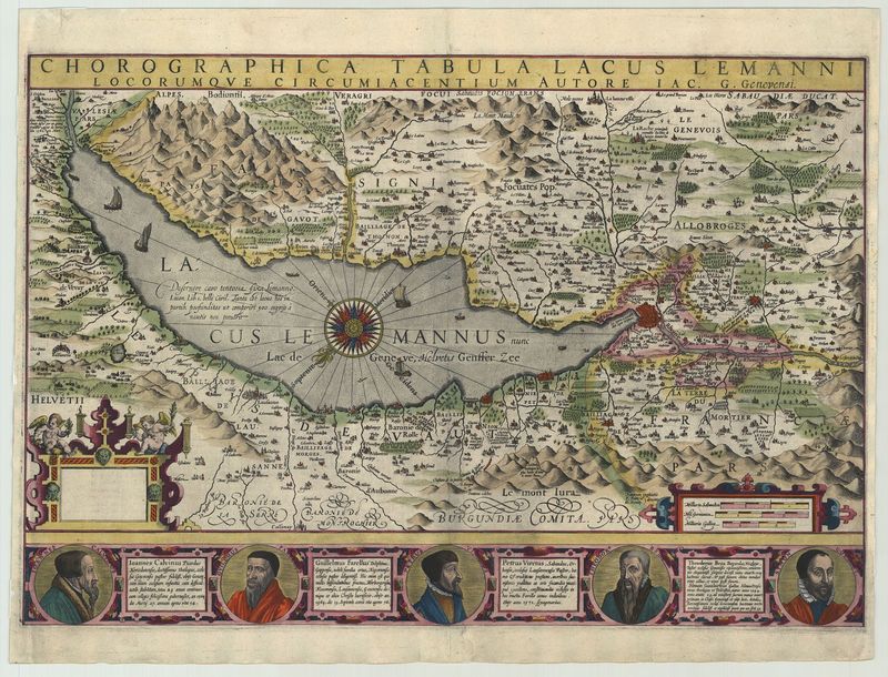 Schweiz / Genfer See im Jahr 1606 von Jodocus Hondius und Gerard Mercator
