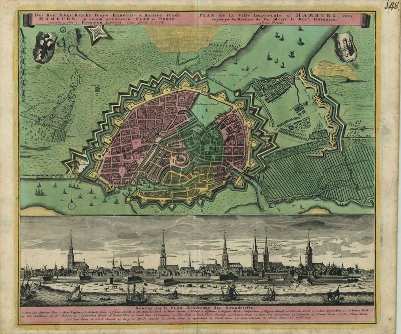 Hamburg um das Jahr 1740 von Homann Erben