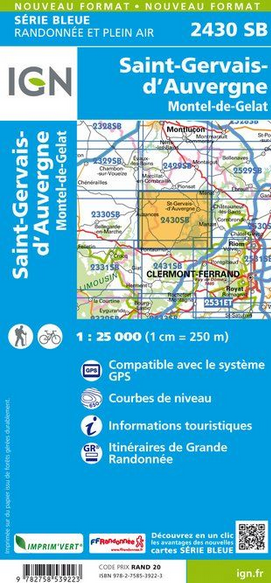 Auvergne 1:25.000 - Topographische Karte Frankreich Série Bleue