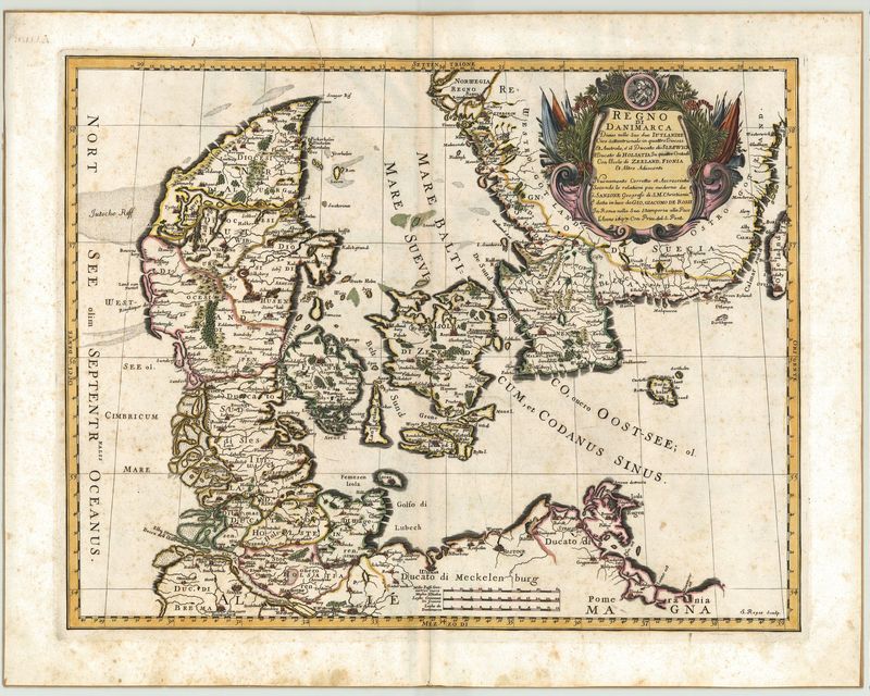 Dänemark im Jahr 1697 von Nicolas Sanson