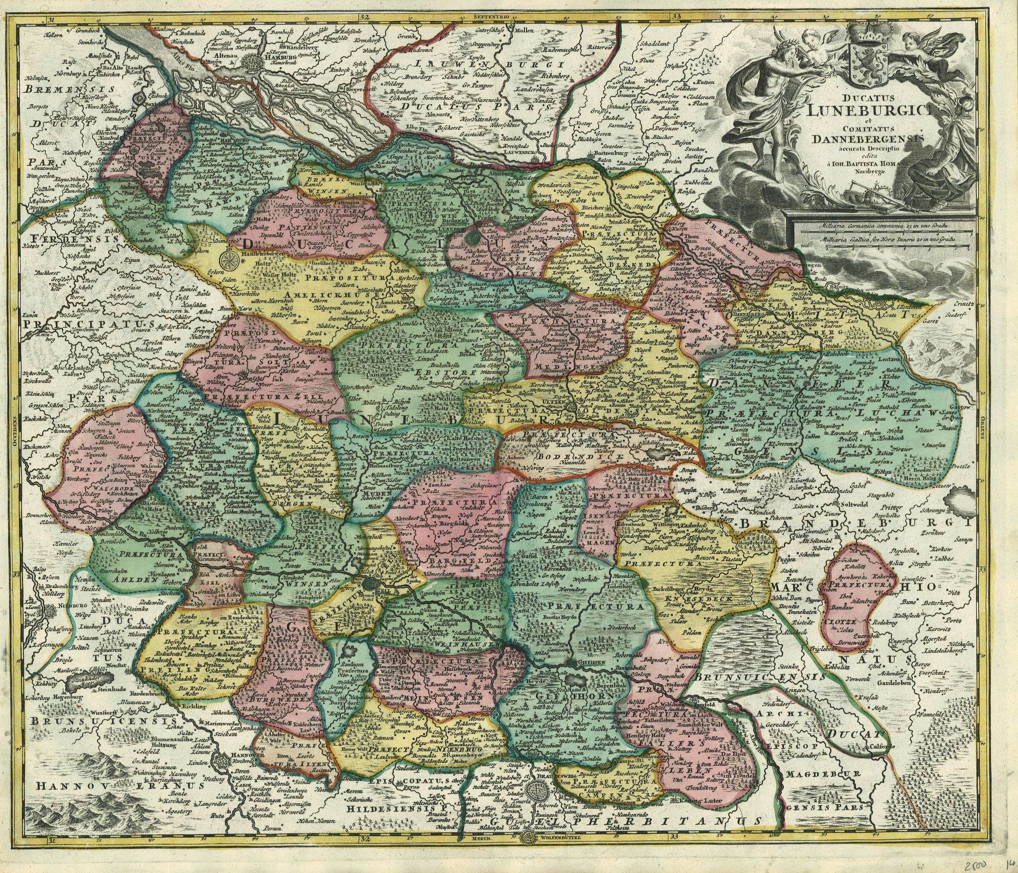 Lüneburg in der Zeit um 1720 von Johann Baptist Homann