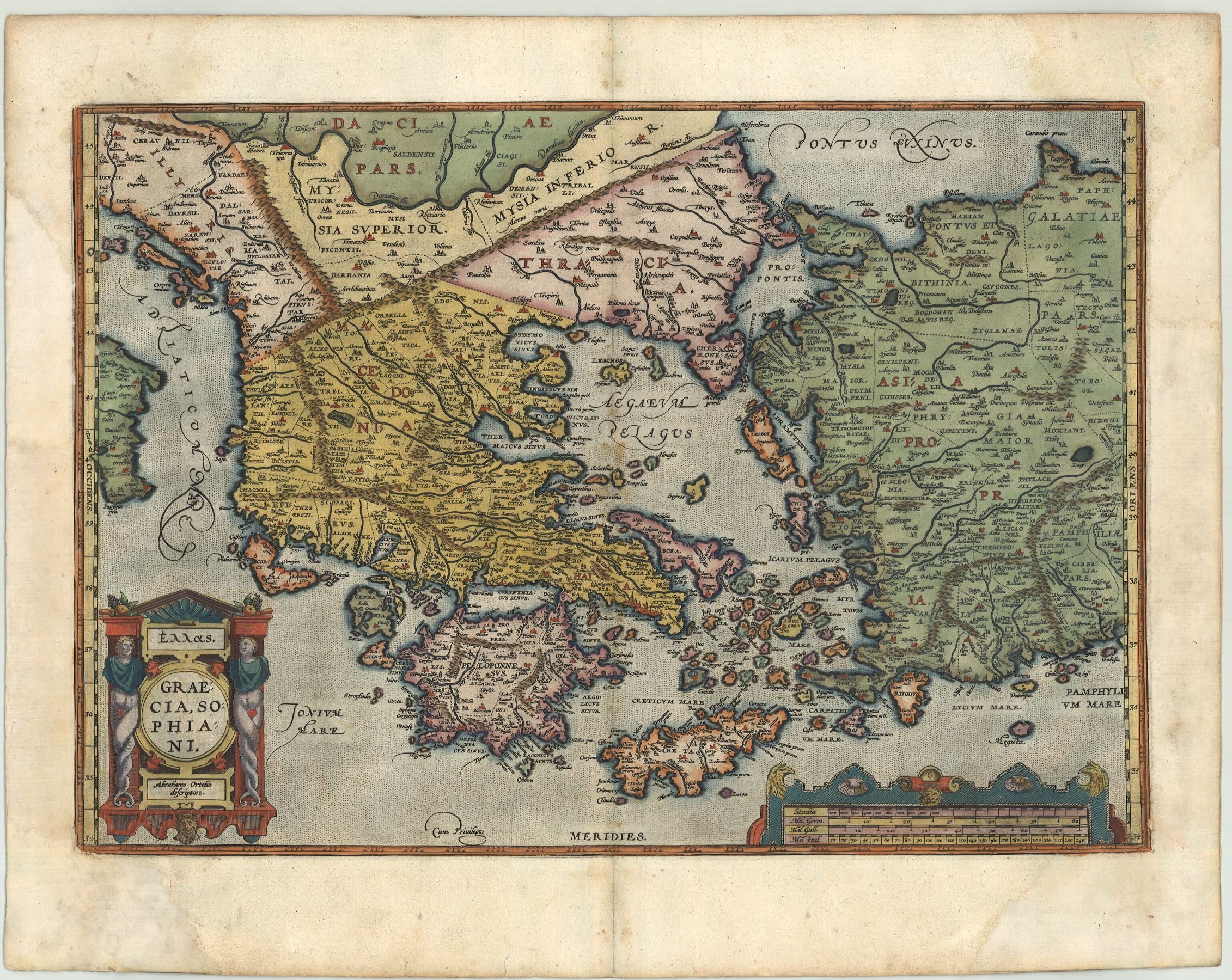 Griechenland im Jahr 1598 von Abraham Ortelius