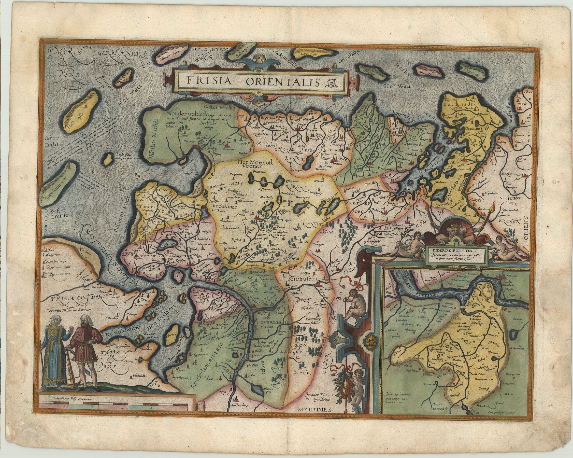 Ostfriesland im Jahr 1598 von Abraham Ortelius