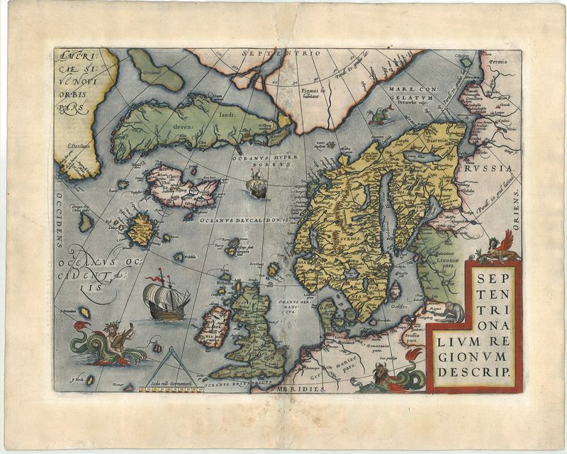 Skandinavien / Nordatlantik ab 1572 von Abraham Ortelius
