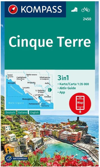 2450 Cinque Terre Kompass Wanderkarte