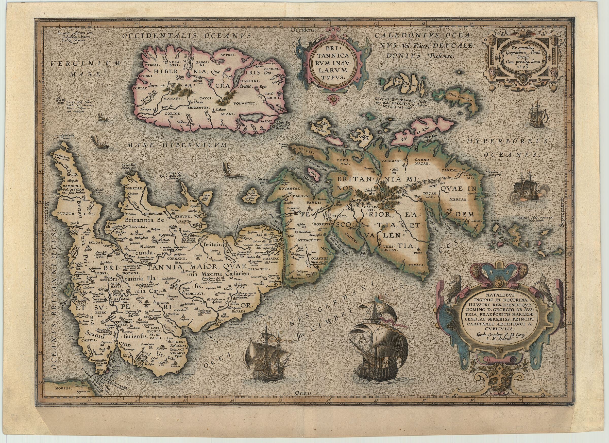 Grossbritannien im Jahr 1595 von Abraham Ortelius