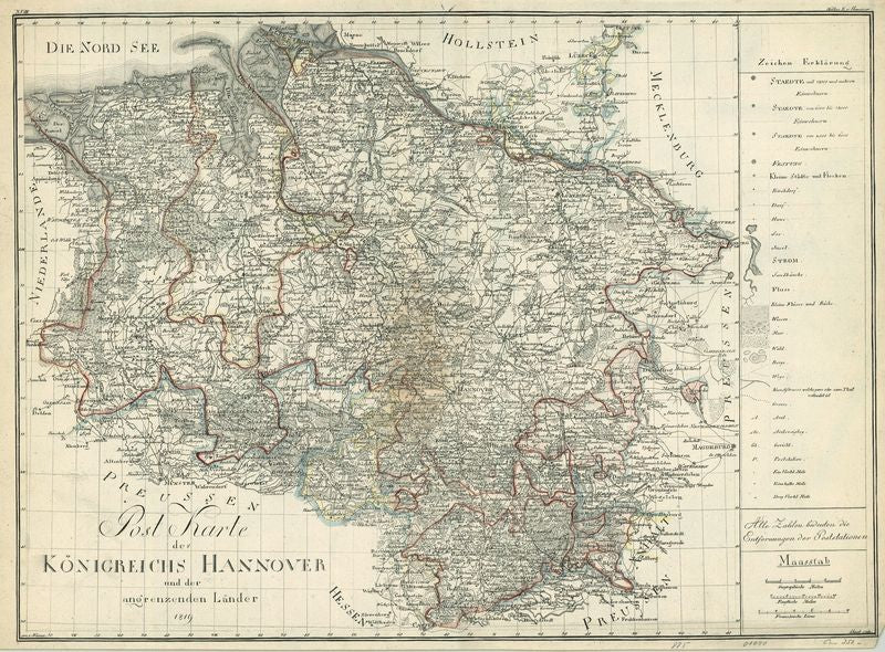 Königreich Hannover  im Jahr 1819 von K. Müller
