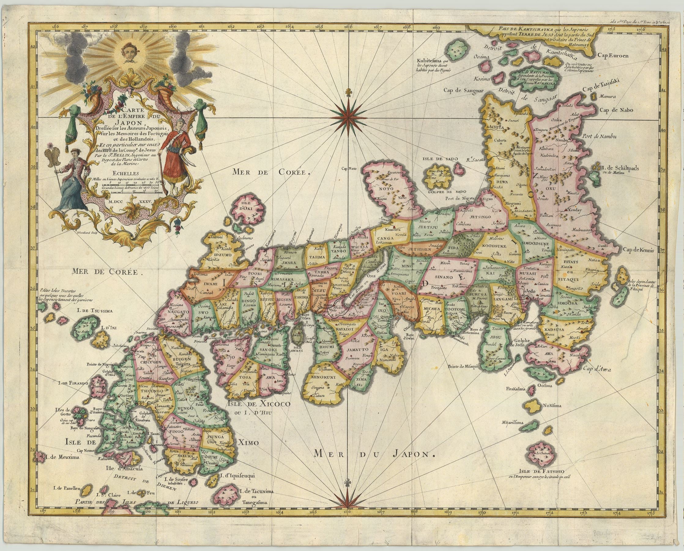 Japan im Jahr 1736 von Jaques Nicolas Bellin