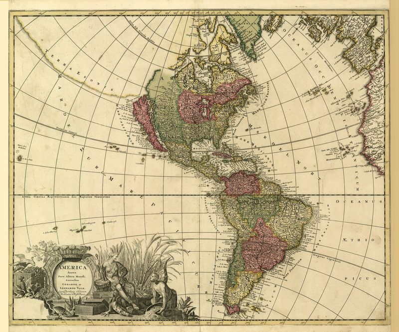 Amerika um das Jahr 1700 von Gerard Valk