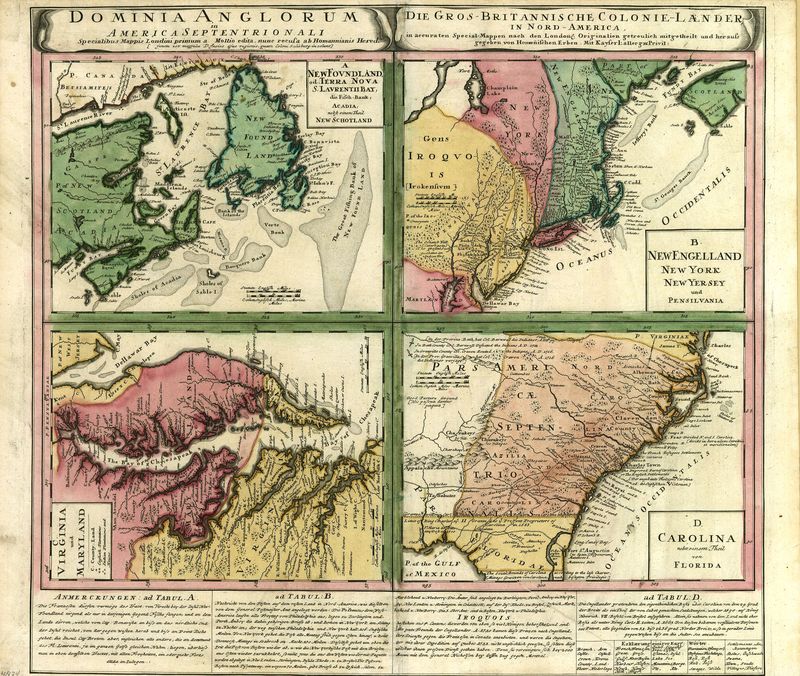 Amerika um das Jahr 1740 von Homann Erben