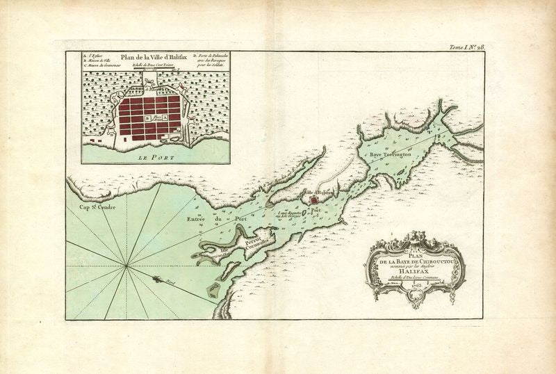 Halifax im Jahr 1763 von Jaques Nicolas Bellin