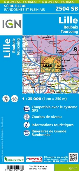 Nord-Pas-de-Calais 1:25.000 - Topographische Karte Frankreich Série Bleue