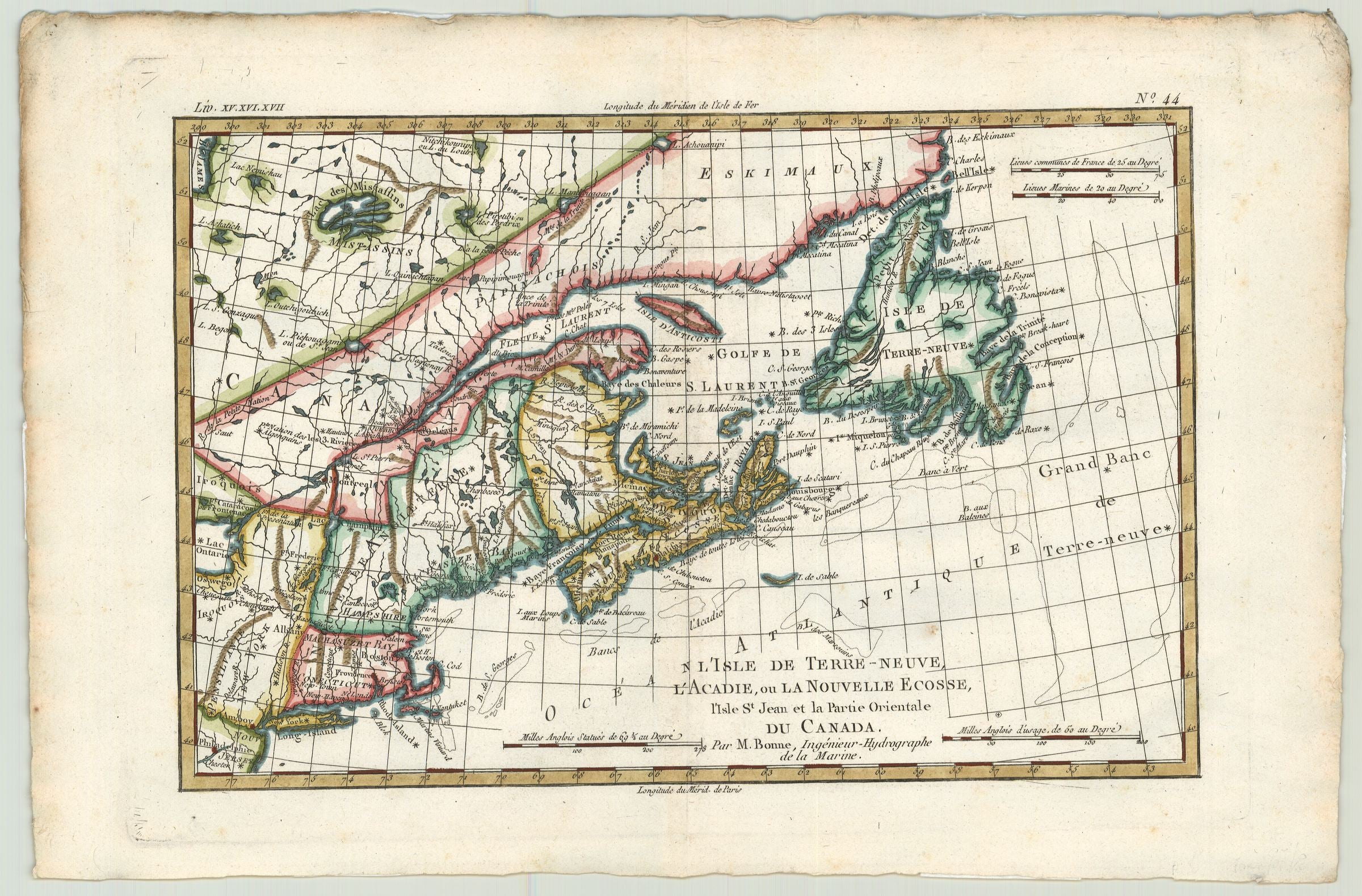Kanada im Jahr 1782 von Rigobert Bonne