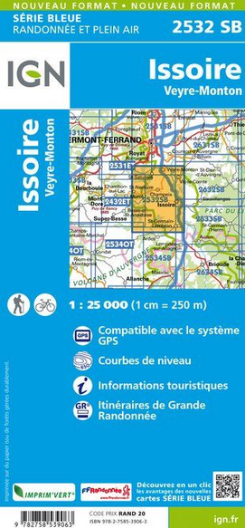 Auvergne 1:25.000 - Topographische Karte Frankreich Série Bleue