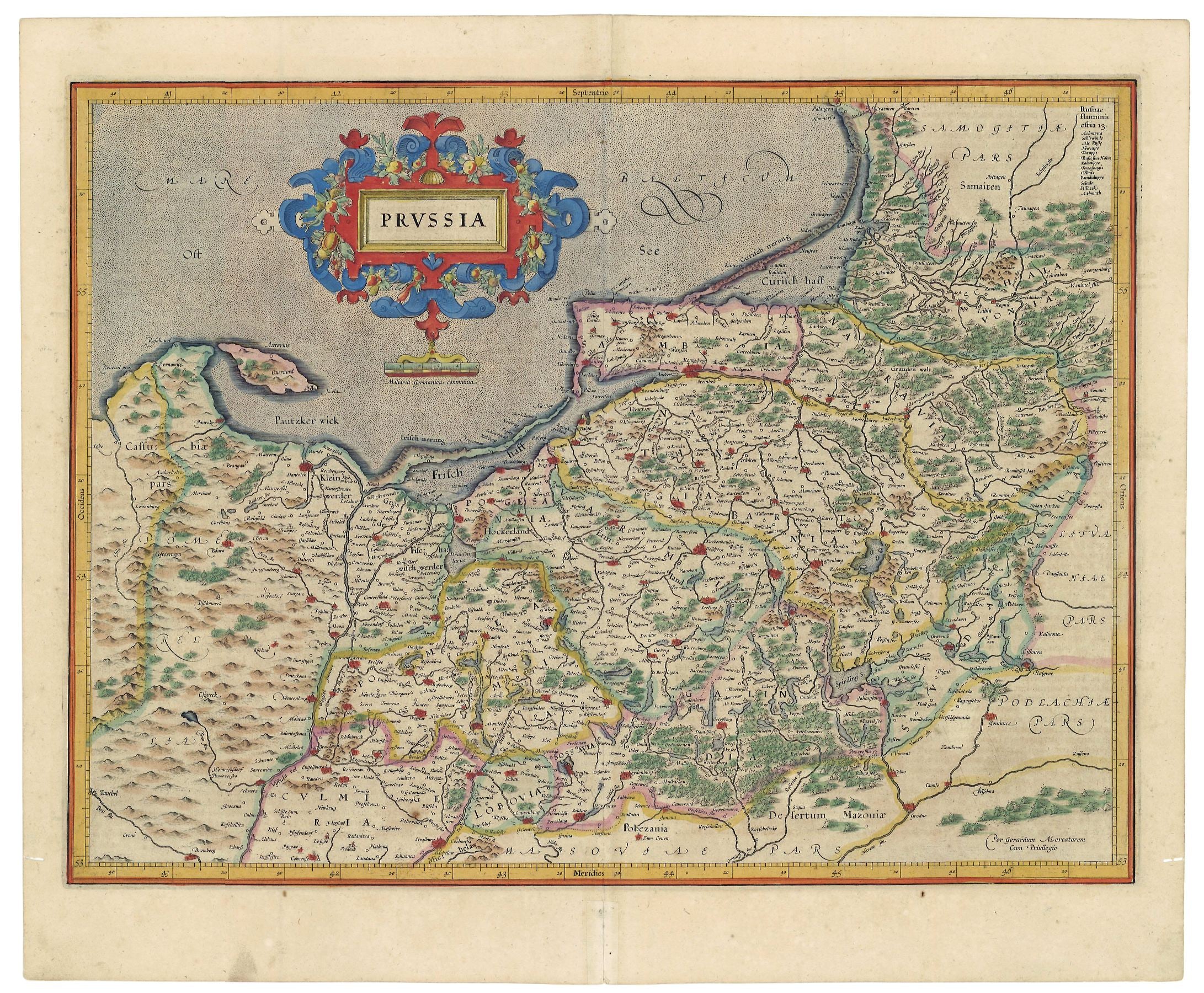 Preussen im Jahr 1609 von Gerard Mercator