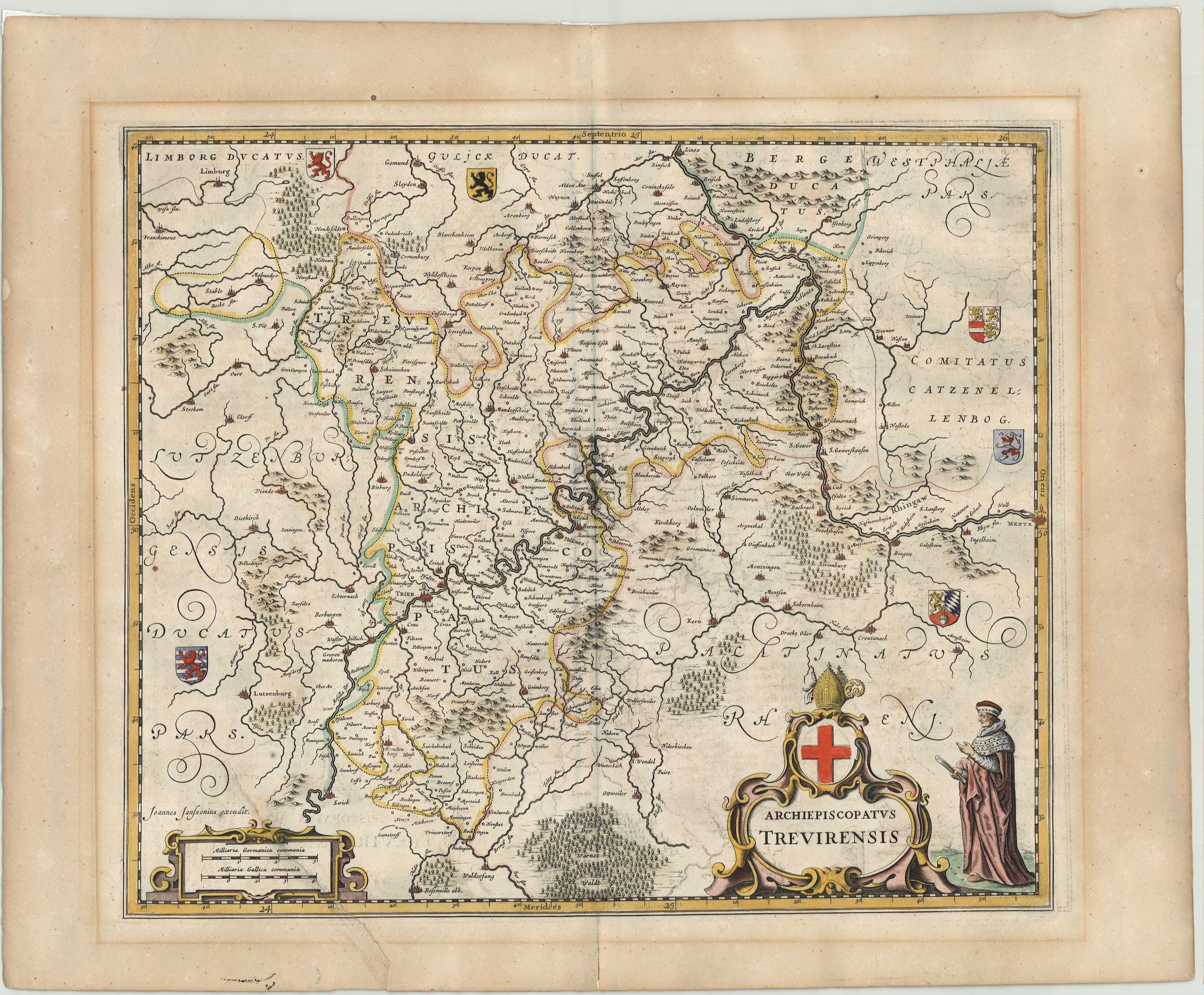 Moselverlauf im Jahr 1652 von Johannes Janssonius