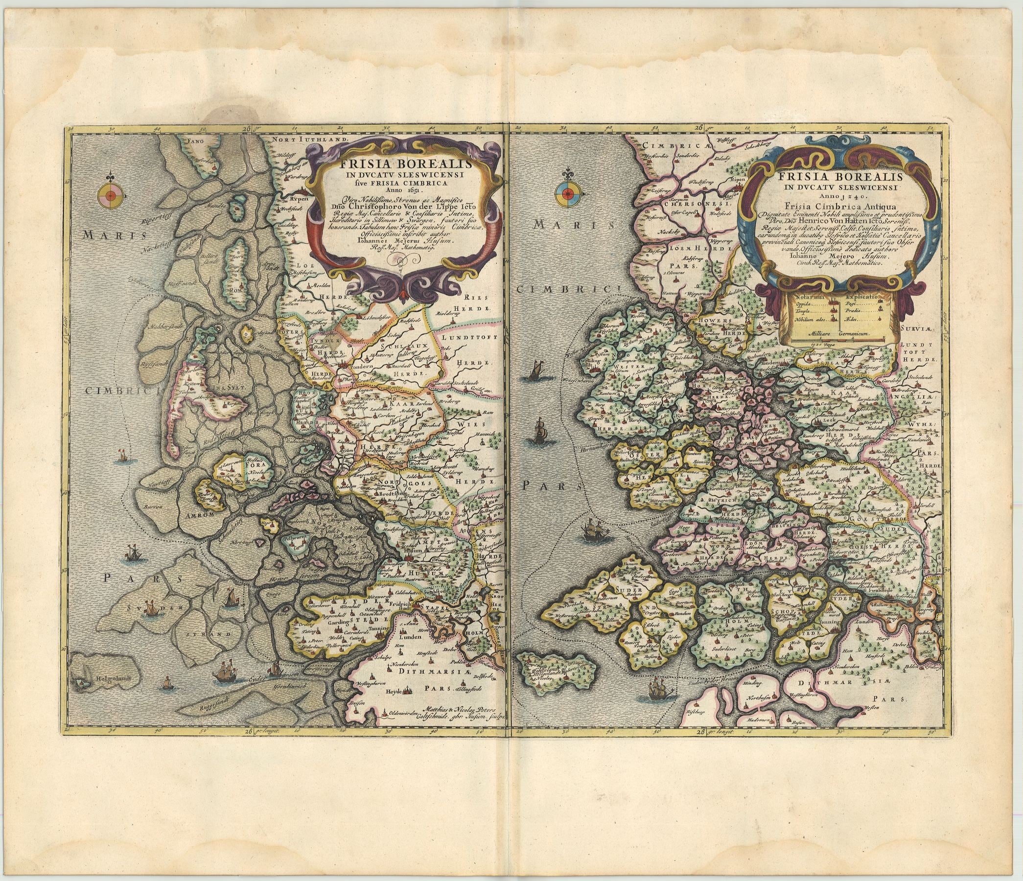 Nordfriesland im Jahr 1662 von Joan Blaeu & Johannes Mejer