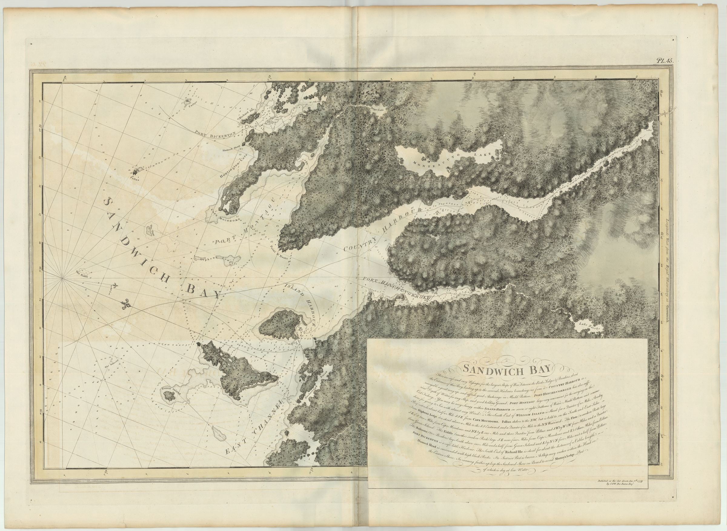 Sandwich Bay. Kanada im Jahr 1779 von Joseph Fredrick Wallet Des Barres