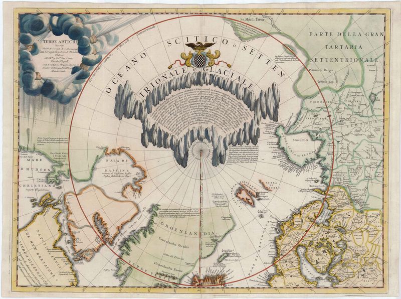 Nordpol in der Zeit um 1690 von Vincenzo Maria Coronelli
