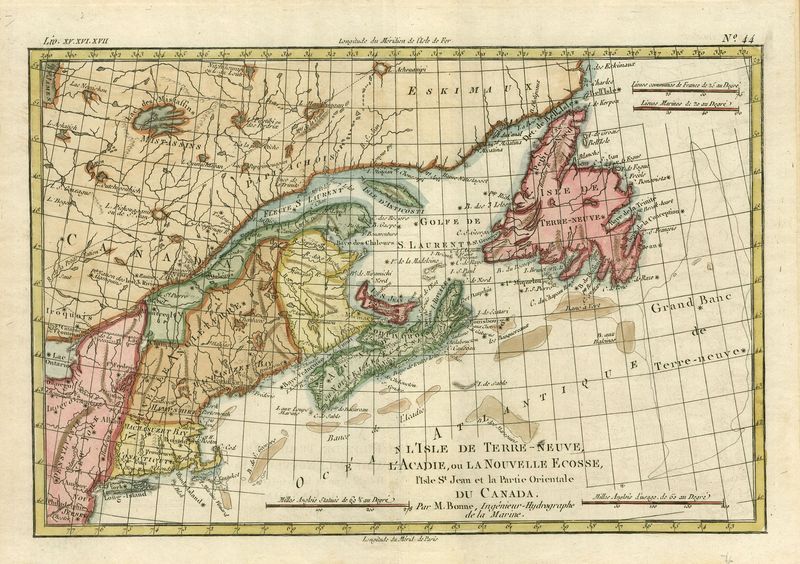 Kanada in der Zeit um 1783 von Rigobert Bonne