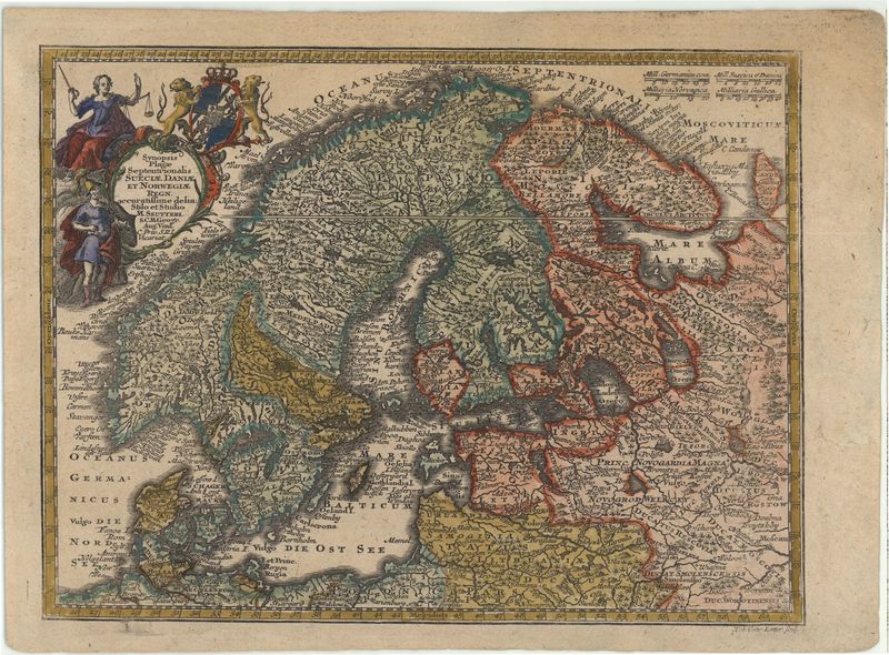 Skandinavien in der Zeit um 1744 von Matthias Seutter