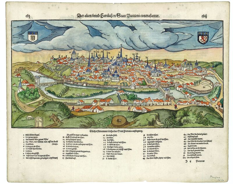 Poitiers um das Jahr 1556 von Sebastian Münster