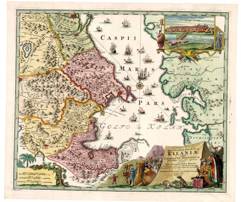 Russland - Kaspisches Meer um das Jahr 1740 von Johann Baptist Homann