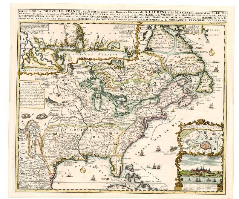 Nordamerika im Jahr 1719 von Henri Abraham Châtelain