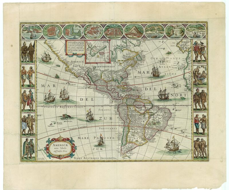 Amerika im Jahr 1645 von Willem Janszoon Blaeu