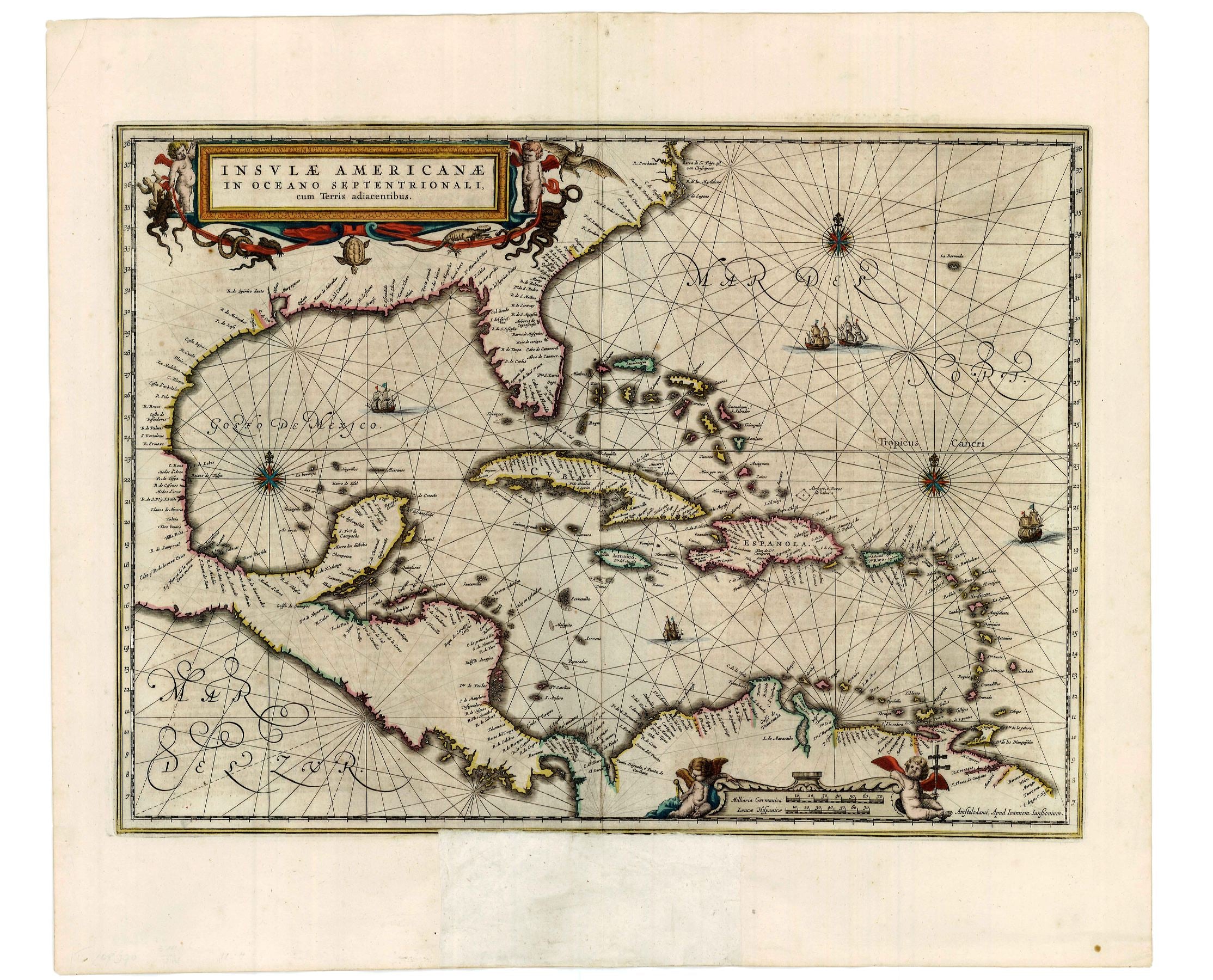 Mittelamerika im Jahr 1636 von Johannes Janssonius