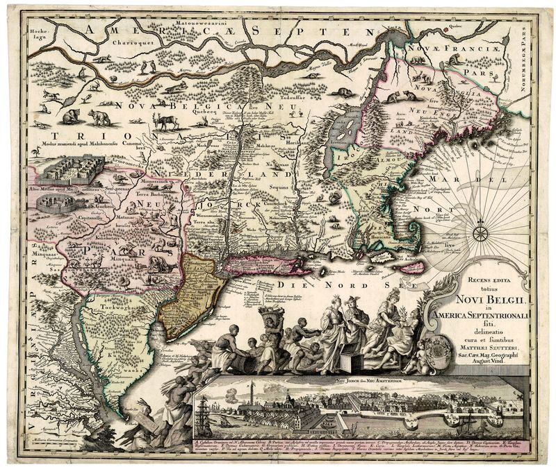 Die Ostküste er USA um das Jahr 1735 von Matthäus Seutter