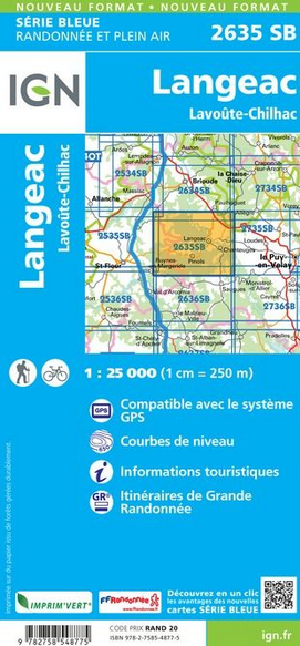 Cevennen, Ardéche 1:25.000 - Topographische Karte Frankreich Série Bleue