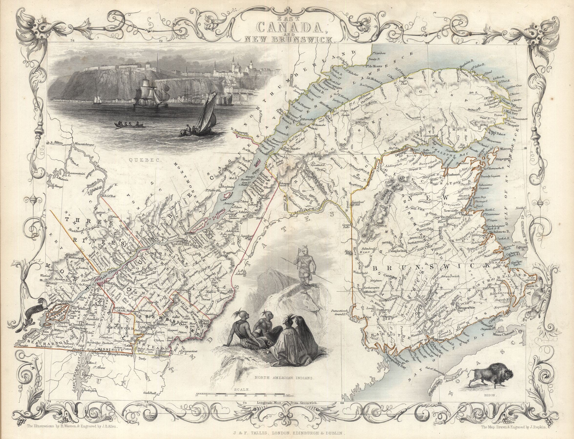 Kanada im Jahr 1851 von John Tallis