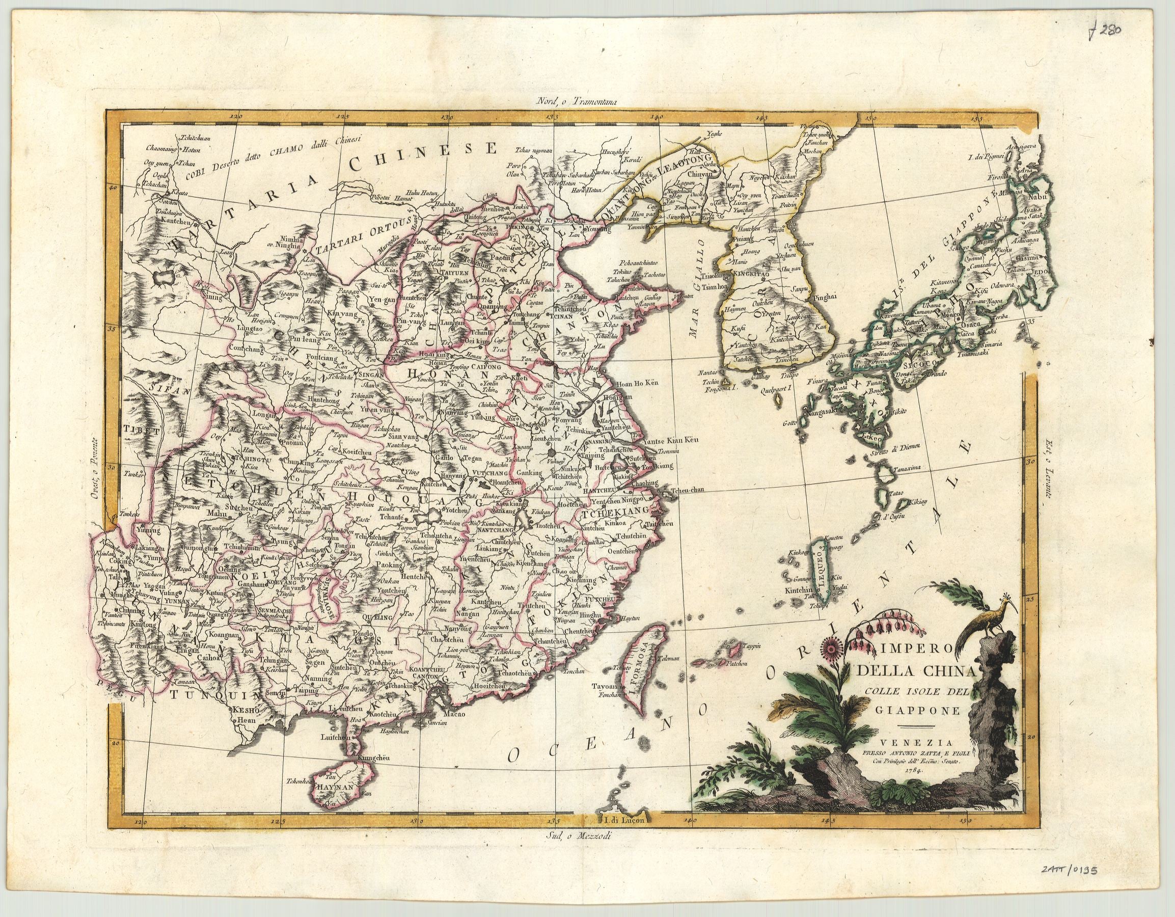 China und Japan im Jahr 1784 von Antonio Zatta
