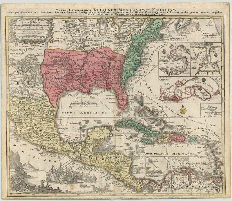 Zentralamerika um das Jahr 1780 von Tobias Conrad Lotter