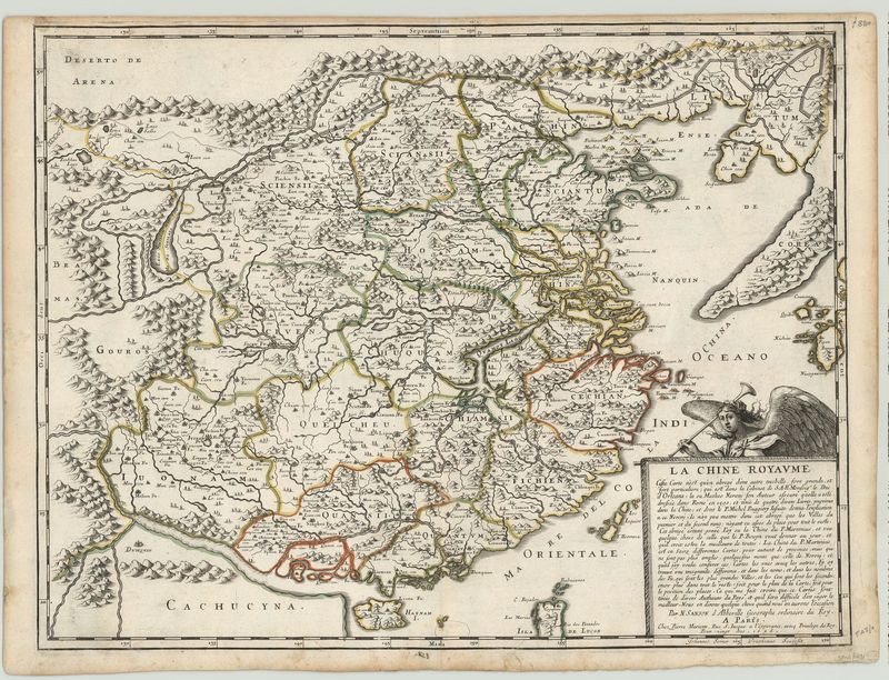 China im Jahr 1656 von Nicolas Sanson