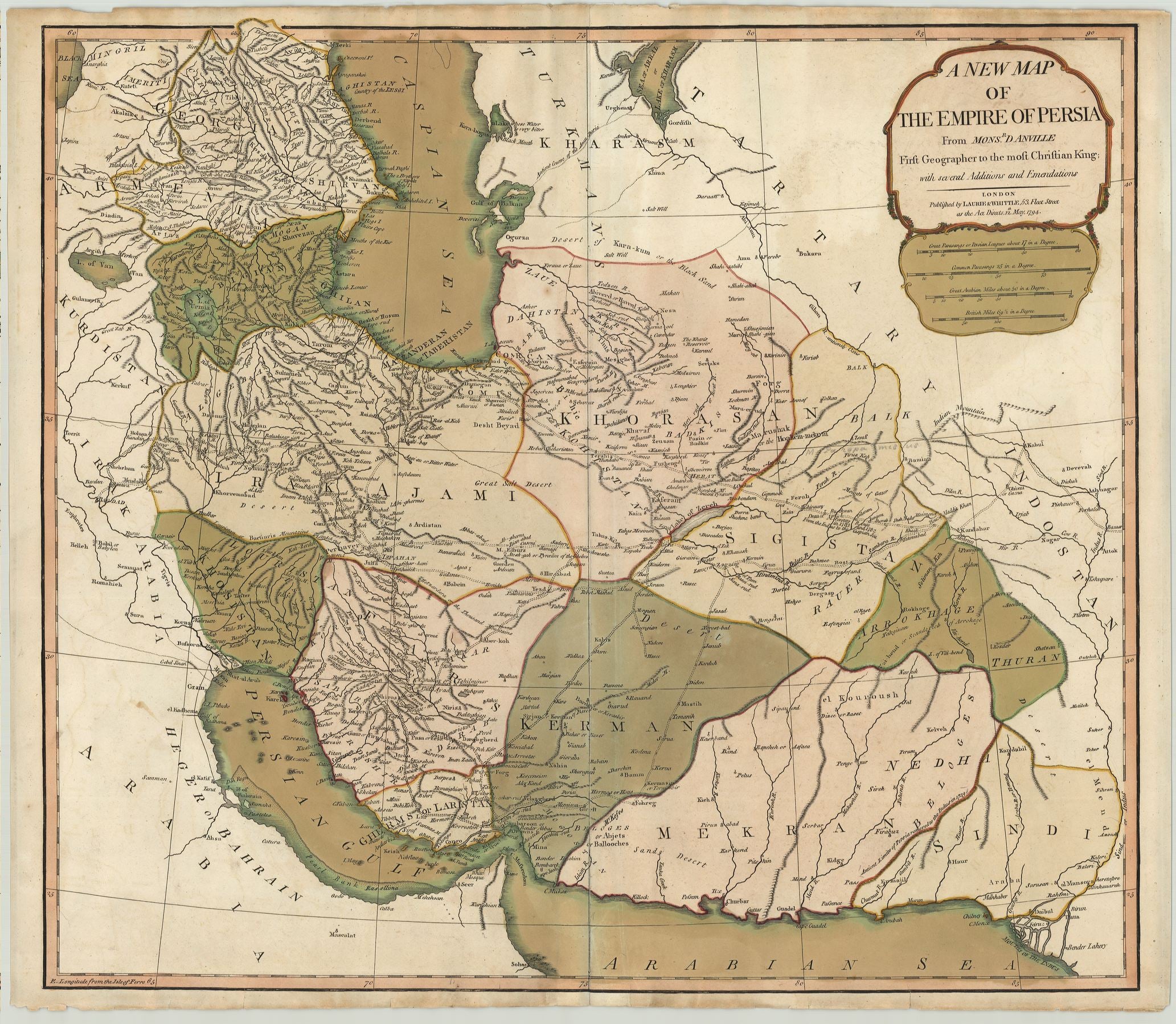 Persien im Jahr 1794 von Jean-Baptiste Bourguignon d´Anville