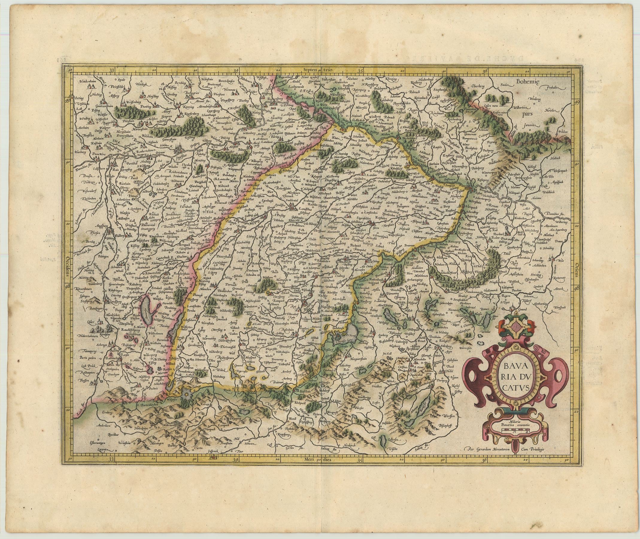 Bayern im Jahr 1619 von Gerard Mercator