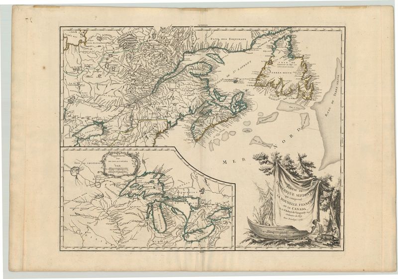 Nova Scotia und die Great Lakes im Jahr 1755 von Robert de Vaugondy