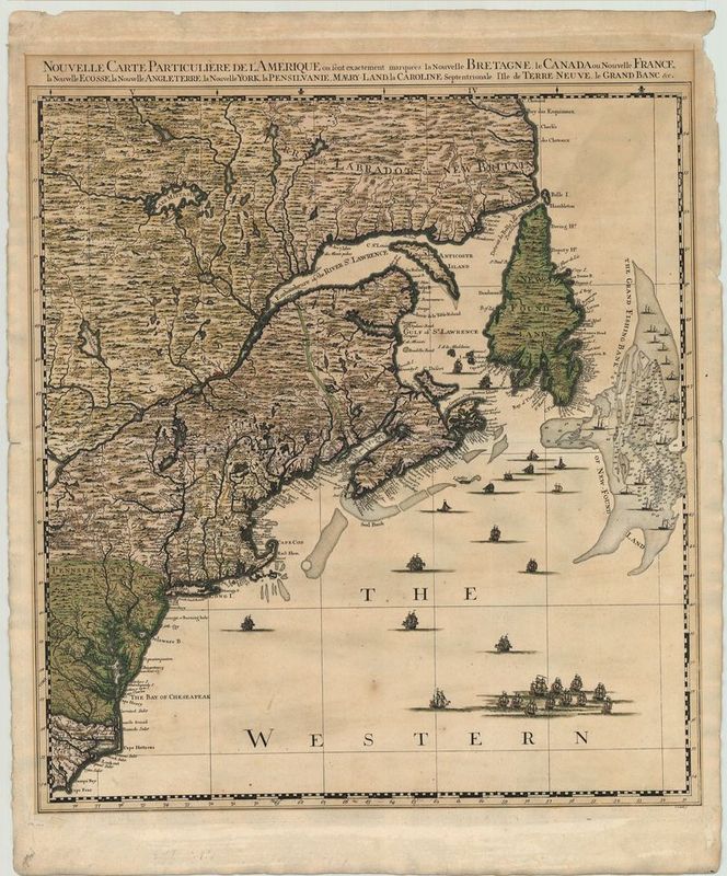 Die Ostküste der USA und Kanadas um das Jahr 1741 von Jean Covens & Pierre Mortier