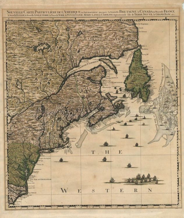 Die Ostküste der USA und Kanadas um das Jahr 1741