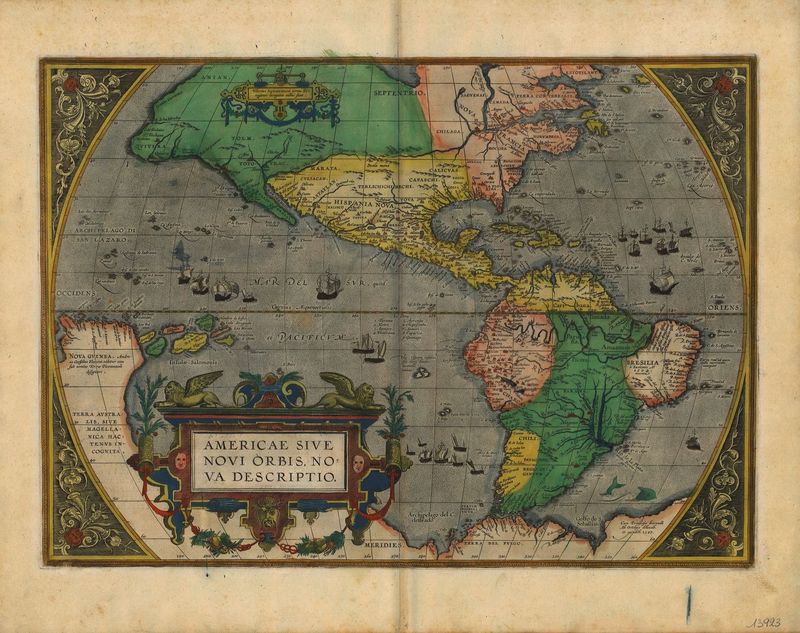 Amerika im Jahr 1587 von Abraham Ortelius