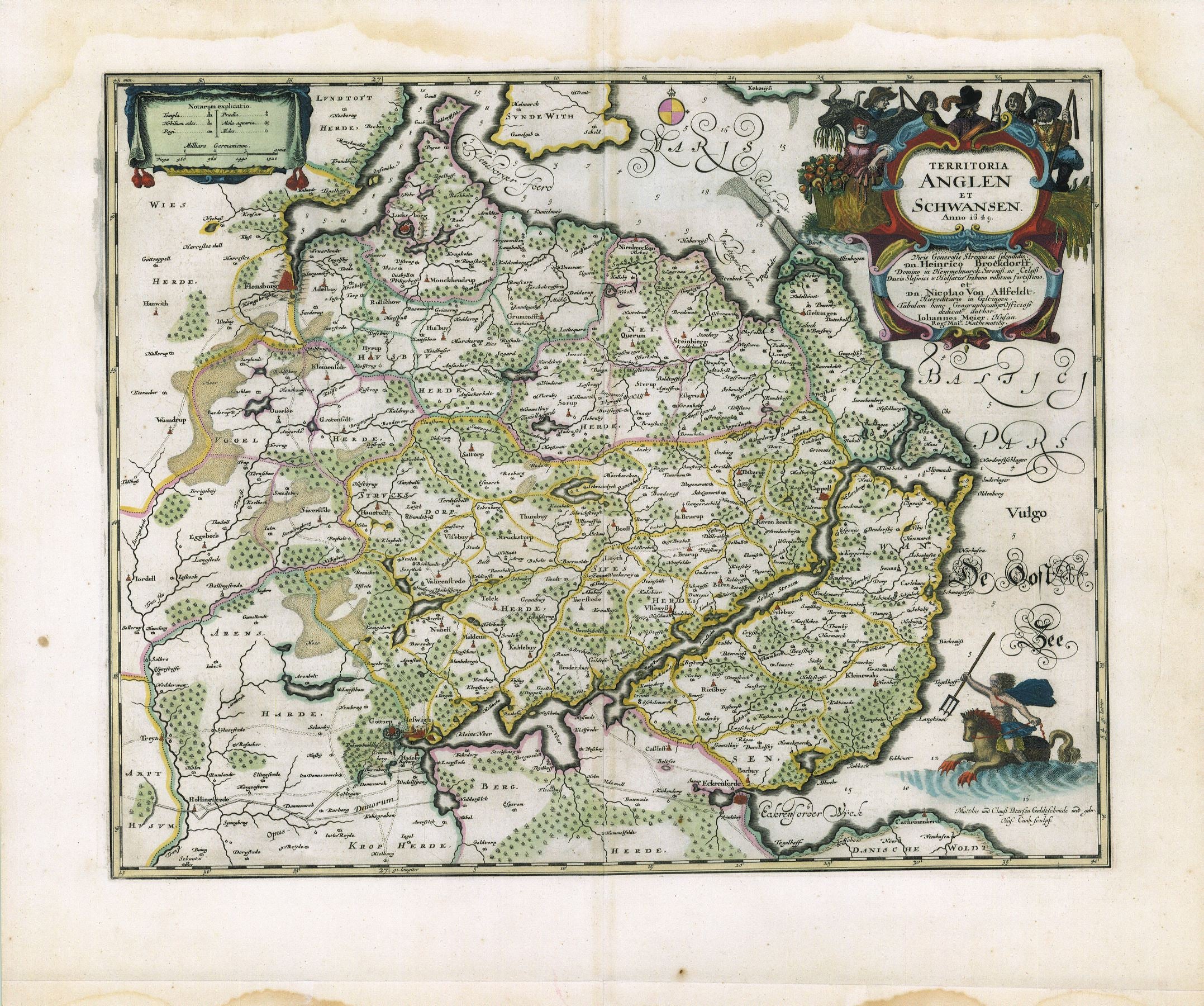 Schleswig-Holstein / Angeln im Jahr 1662 von Joan Blaeu & Johannes Mejer