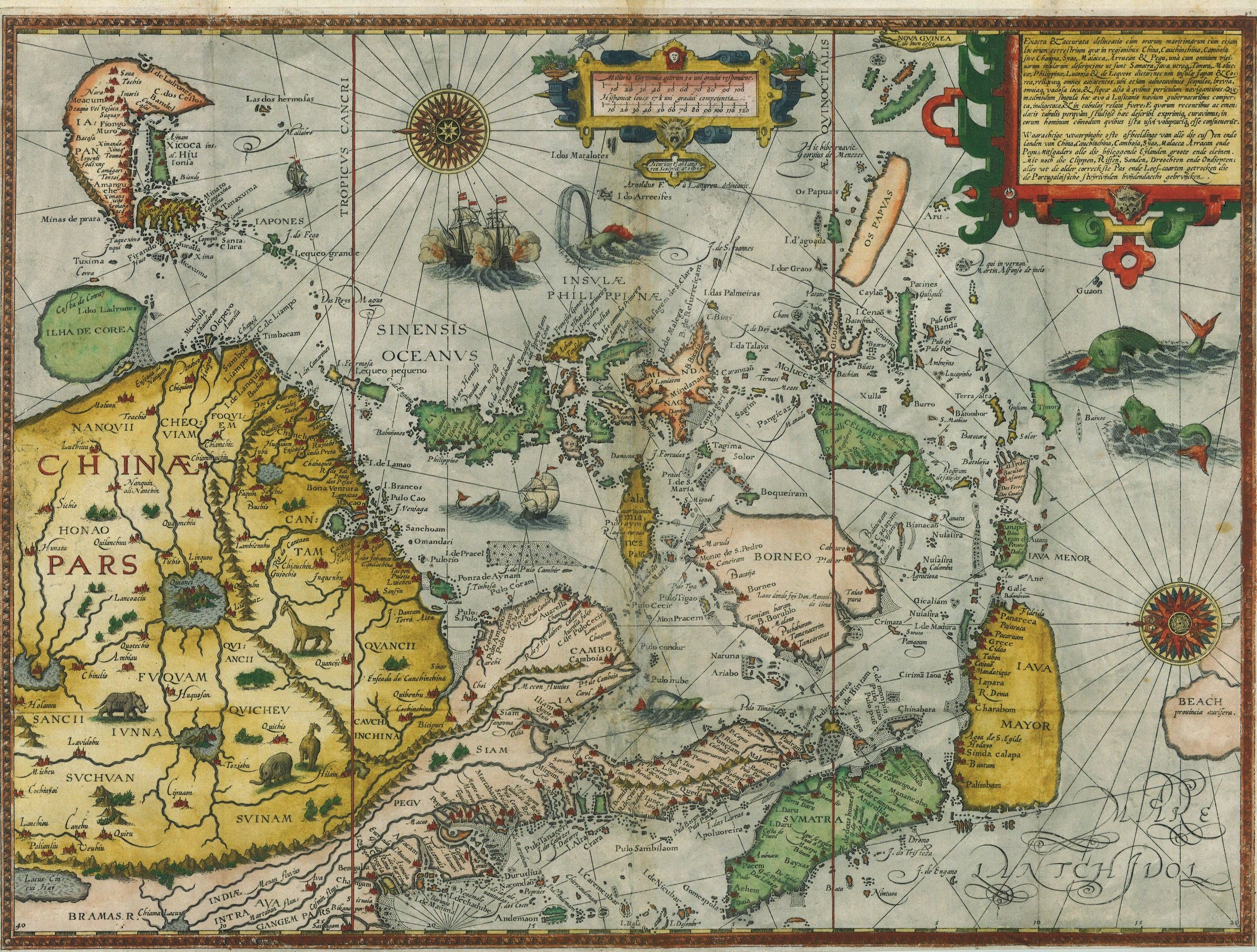 Südost-Asien 1596 von Arnold van Langren