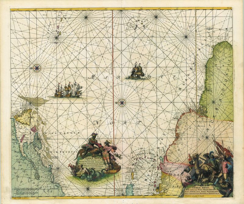 Seekarte der Karibik aus dem Jahr 1715 von Louis Renard