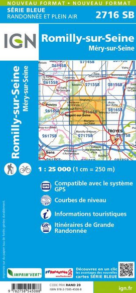 Champagne Süd 1:25.000 - Topographische Karte Frankreich Série Bleue