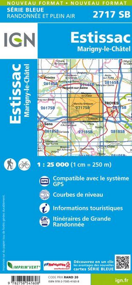Champagne Süd 1:25.000 - Topographische Karte Frankreich Série Bleue