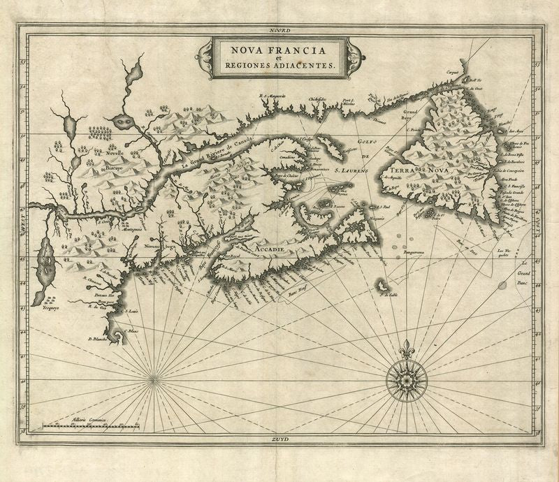 Nova Scotia um das Jahr 1630 von Hessel Gerritsz
