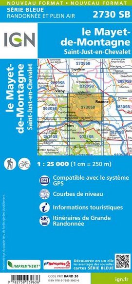 Auvergne 1:25.000 - Topographische Karte Frankreich Série Bleue