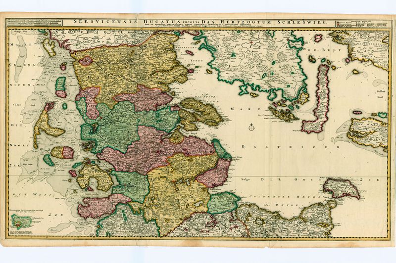 Schleswig-Holstein um das Jahr 1730 von Peter Schenk und Nicolas Visscher